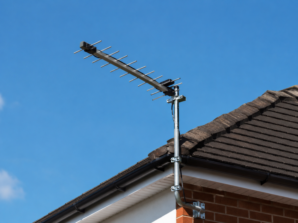 TV aerial installation on a Leamington Spa property